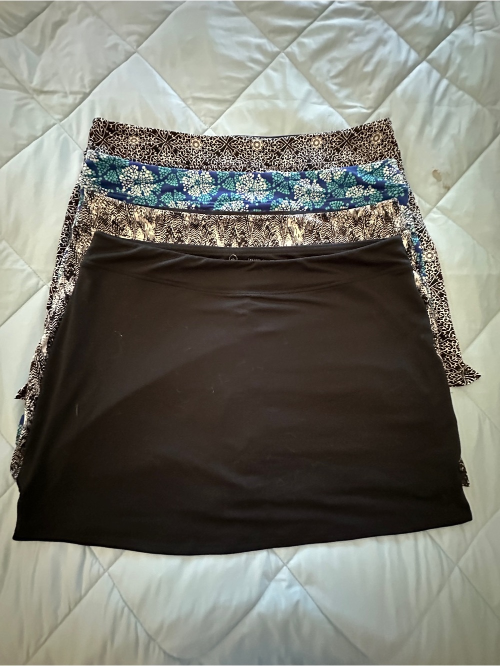 Women’s Black Skort with Patterned Waistbands